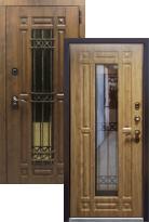 Стальная дверь Страж Термо Версаль со стеклопакетом и ковкой (входная металлическая дверь)